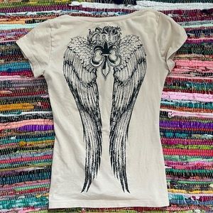 Y2k Nola bedazzled v neck tee